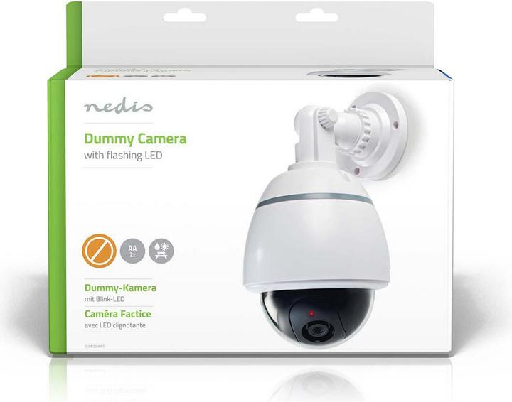 Immagine prodotto Nedis Telecamera di sorveglianza Dummy Dome IP44 a batteria per interni/esterni Bianco