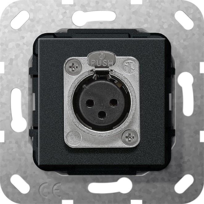 Gira XLR socket D series insert bw matt 566710