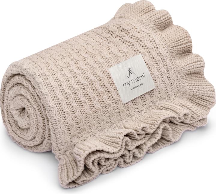 My memi Coperta di bambù Frill | Beige chiaro