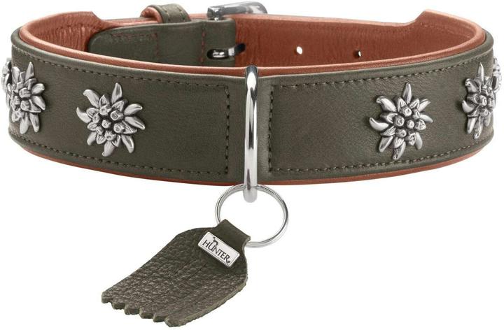 Actual product image Hunter Collar Munich 55/M, cowhide, green/cognac, neck circumference (Dog, General)