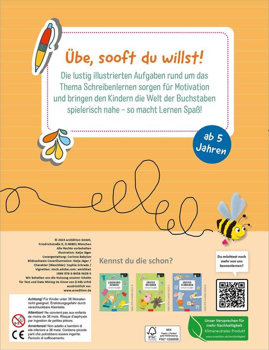 Produktbild Erstes Lernen mit Spass - Schwungübunge (Deutsch, Katja Jäger, 2024)