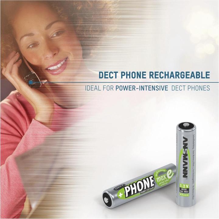 Actual product image Ansmann Micro (AAA) battery NiMH DECT max (1 pcs., AAA, 550 mAh)