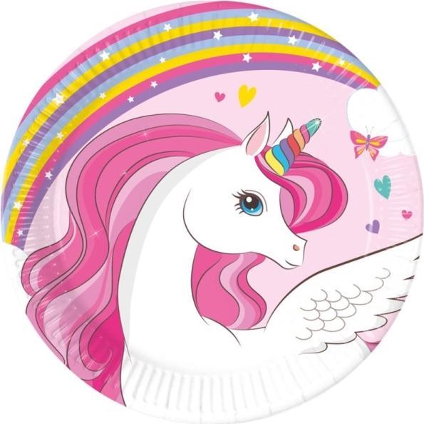 Image du produit Konjac Sponge Licorne Arc-en-ciel Assiettes en carton 20cm 8pcs