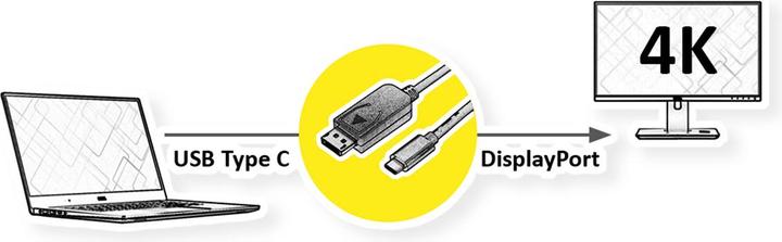 Image du produit Value USB Typ C — DisplayPort (USB-C, 100 cm)