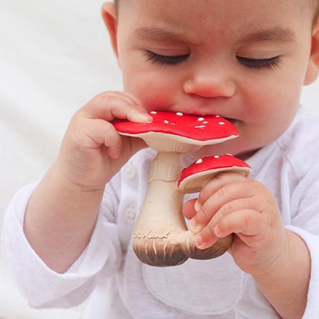 Actual product image Oli and Carol Oli&Carol Spot the Mushroom Teether Bite Ring