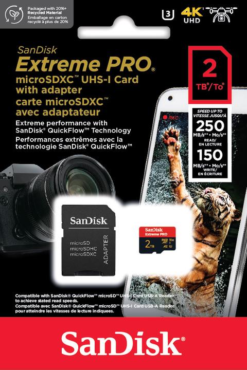 Image du produit SanDisk Extreme PRO UHS-I V30 (2000 Go, microSDXC, U3, UHS-I)
