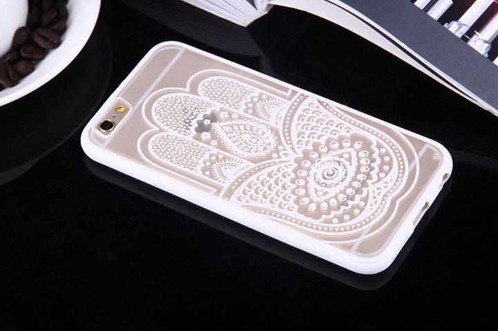 Actual product image König Design Apple iPhone 8 Mobile Case Mandala Case Cover Motif Hand Fatima White New (Apple iPhone 8)