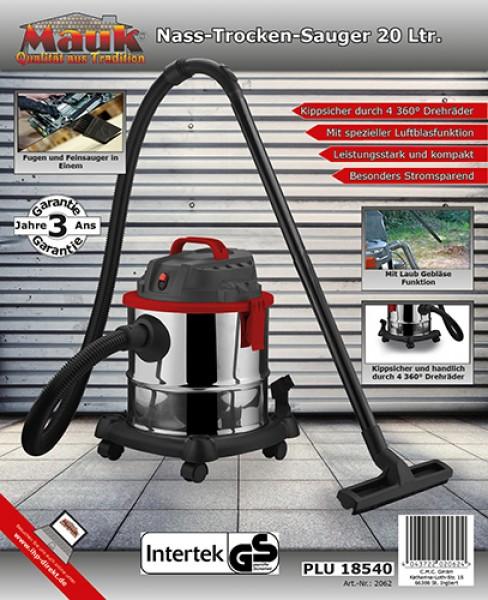Produktbild IHP MAUK 20L Nass- Trocken kompakt - Sauger 1200W Edelstahl (Nass-Trockensauger)