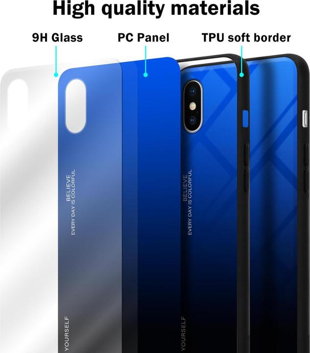 Productafbeelding Cadorabo TPU 2 kleuren glasdekking (Apple iPhone XS Max)