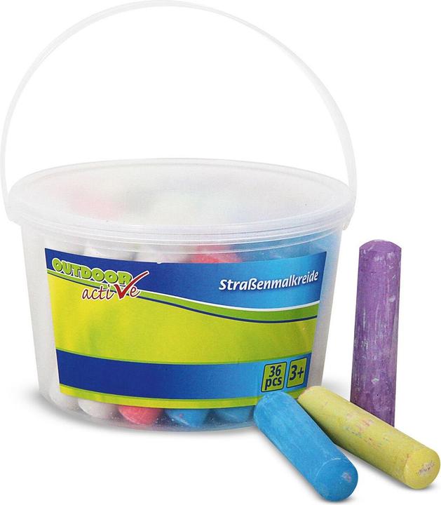 Actual product image Vedes Street paint chalk in a bucket (Multicoloured, 36 x)