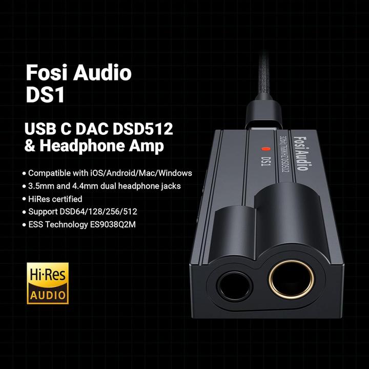 Immagine prodotto Fosi Audio DS1, 32-Bit/768 kHz DAC und Kopfhörerverstärker