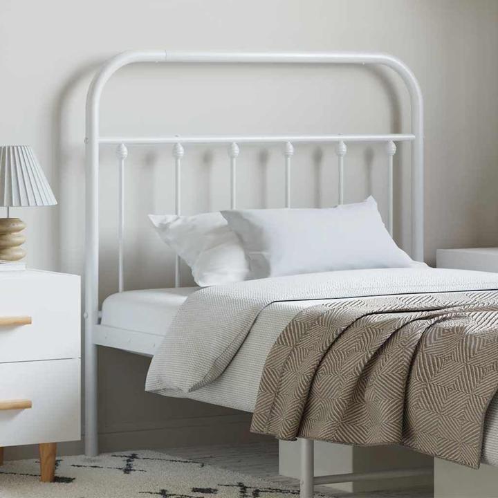 Produktbild VidaXL Kopfteil Metall Weiss 100 cm, Farbe: Weiss, Material (105 x 3 x 100 cm)