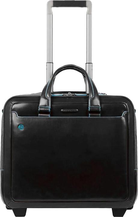 Piquadro Blue Square Wheeled Computer 15.6 Briefcase Black