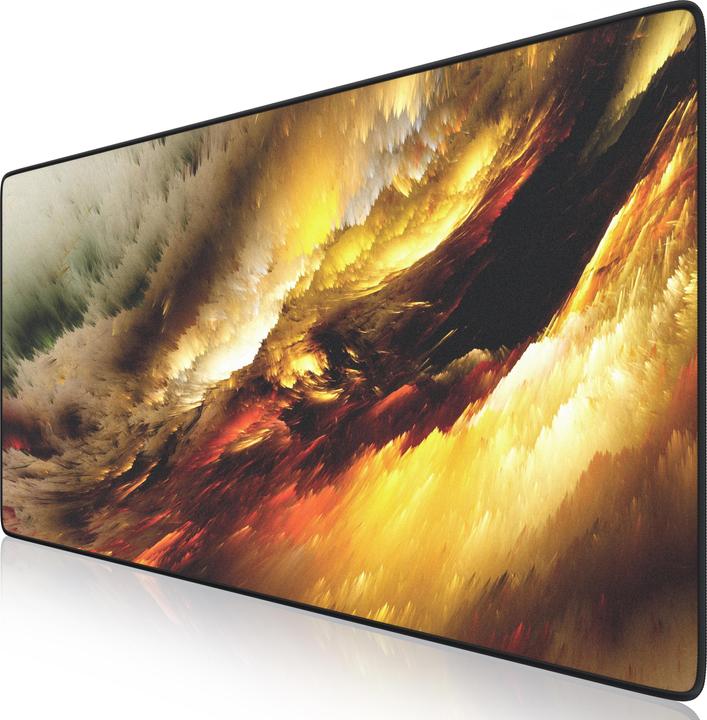 Produktbild Titanwolf Gaming Mauspad, 900 x 400mm XXL Mausmatte, verbessert Präzision & Geschwindigkeit, Golden Storm (XXL)