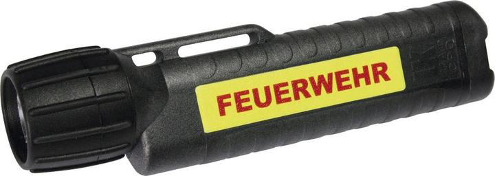 Image du produit UK Lampe de casque 4AA eLED CPO, TS interrupteur arrière, noir, rél. bande, POMPIERE (15.70 cm, 130 lm)