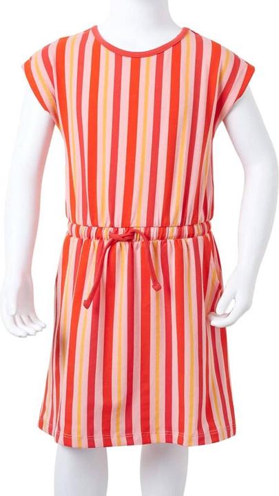 Produktbild VidaXL Kinderkleid mit Kordelzug Rosa und Rot 128,Material: 95 (128)