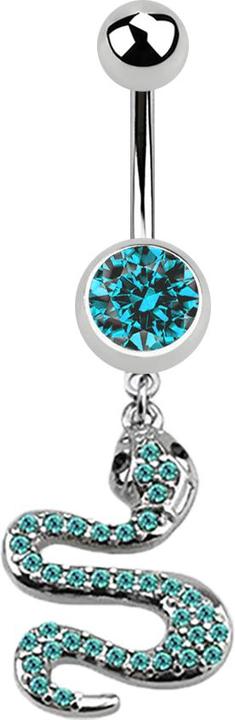 Immagine prodotto Star Piercing Banana in argento con ciondolo a forma di serpente color acqua (Acciaio chirurgico 316L, senza ottone)