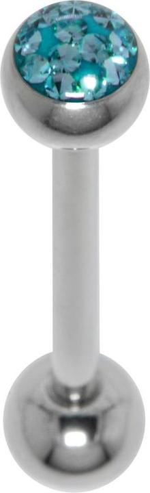 Bijouteria Zungenpiercing (Chirurgenstahl 316L, Epoxiharz, Kristall)
