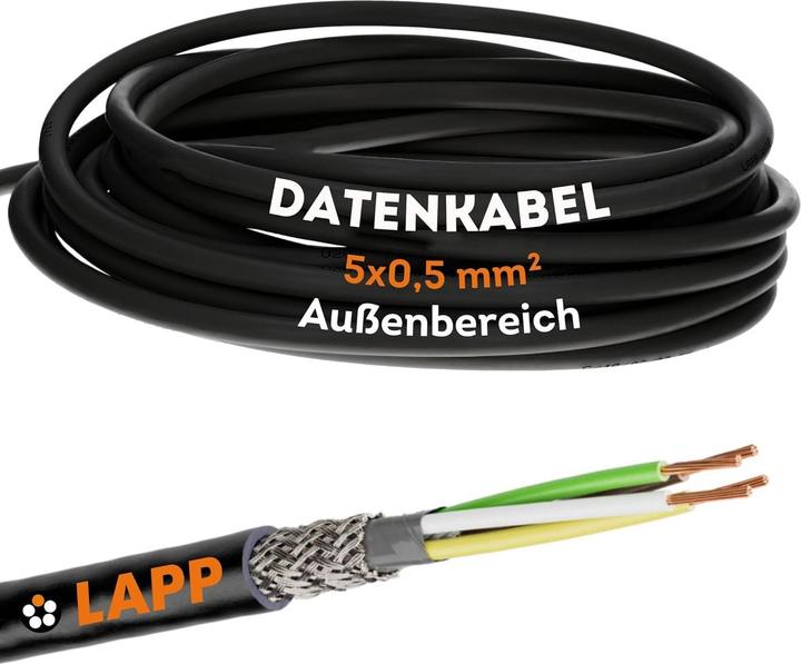 Actual product image Lapp 10 metres 1030520 LiYCY shielded control cable 5x0.5 mm² I UV-resistant I Signal cable 5 core (10 m)