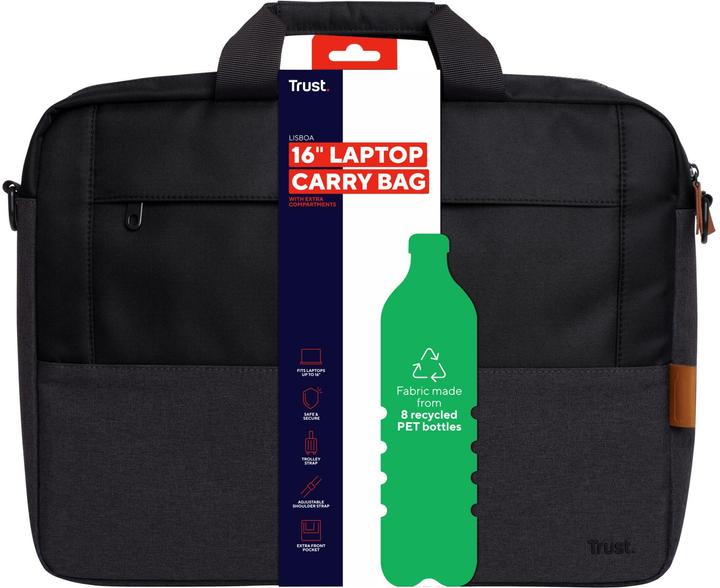 Immagine prodotto Trust Borsa Per Laptop Lisboa 16 - Nero (16", Universale)