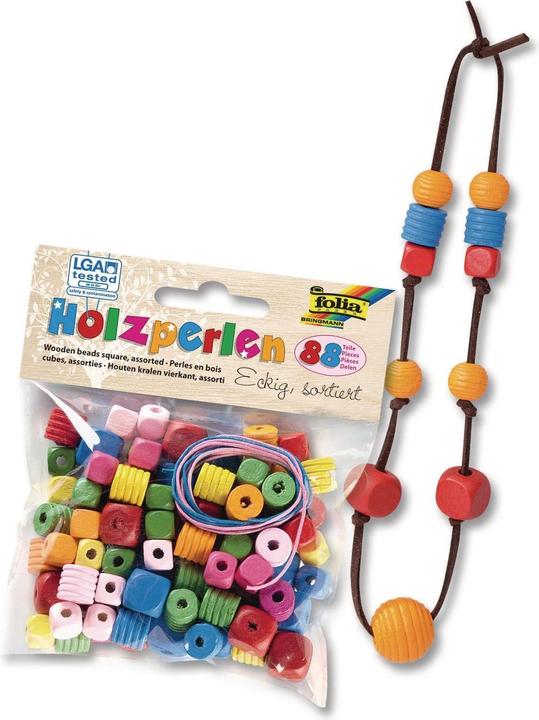 Produktbild Folia Holzperlen eckig