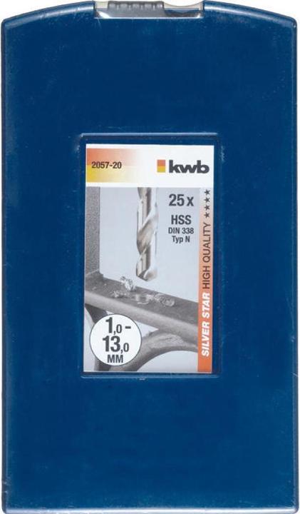 Produktbild kwb Spiralbohrer Set 25-teilig (1 mm, 1.5 mm, 2 mm, 2.5 mm, 3 mm, 3.5 mm, 4 mm, 4.5 mm, 5 mm, 5.5 mm, 6 mm, 6.5 mm, 7 mm, 7.5 mm, 8 mm, 8.5 mm, 9 mm, 9.5 mm, 10 mm, 10.5 mm, 11 mm, 11.5 mm, 12 mm, 12.5 mm, 13 mm)