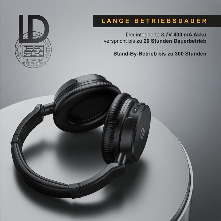 Actual product image Liam & Daan Wireless OnEar Headset, Wireless BT Headphone with Battery & 3.5mm AUX (No noise cancelling, 20 h, Wireless)