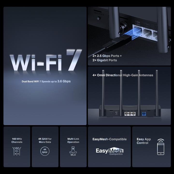 Immagine prodotto Mercusys BE3600 Dual-Band Wi-Fi 7 Router