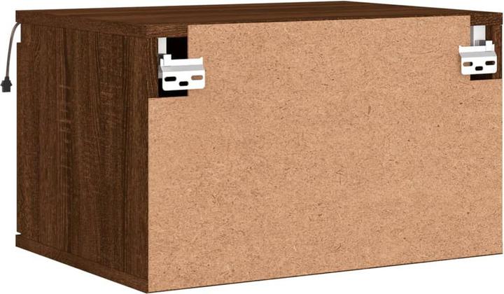 Immagine prodotto VidaXL Comodino a parete con luci a LED effetto rovere marrone, colore (50 x 36 x 30 cm)
