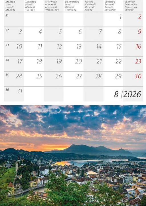 Actual product image Kleiner Schweizer Kalender 2026 (Hardcover, German, French)