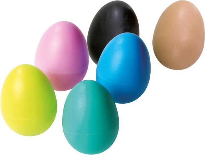 Betzold Musik Jeu de 6 oeufs cassés (jaune, rose, vert, bleu, marron et noir) (Shaker)