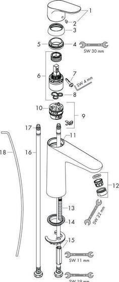 Actual product image hansgrohe Focus single-lever basin mixer 100 with pop-up waste