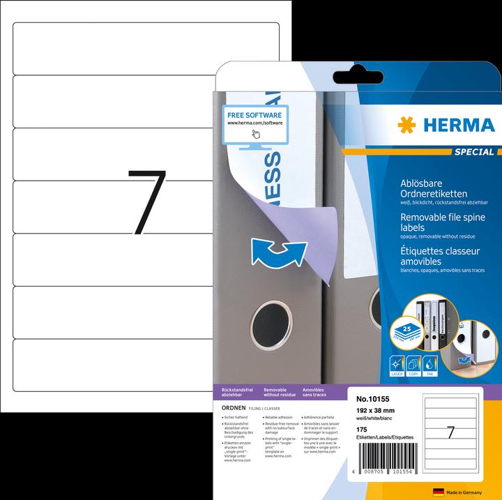 Produktbild HERMA Ablösbare Ordneretiketten A4