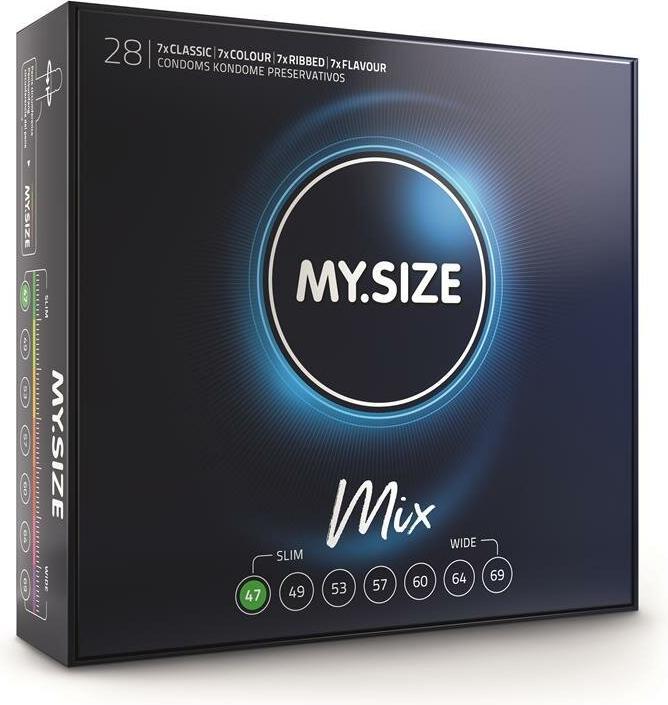 Actual product image My.Size Classic "47mm MIX" 28 condoms for best wearing comfort and safety (28 pcs.)