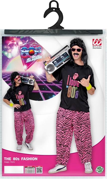 Actual product image Widmann 80s - Pink zebra pants (XL)