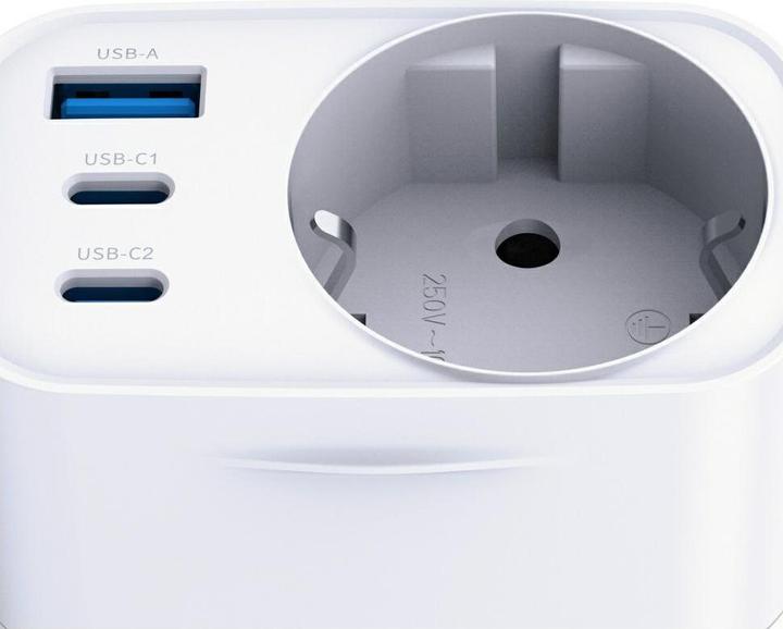 Produktbild 3MK Adapter sieciowy Hyper Comfort Charger 30W 1xUSB-A 2xUSB-C 1xSchuko PD QC3.0 biały (30 W)
