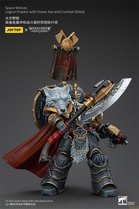 Actual product image Joy Toy Warhammer The Horus Heresy Action Figure 1/18 Space Wolves Legion Praetor with Power Axe and Combat