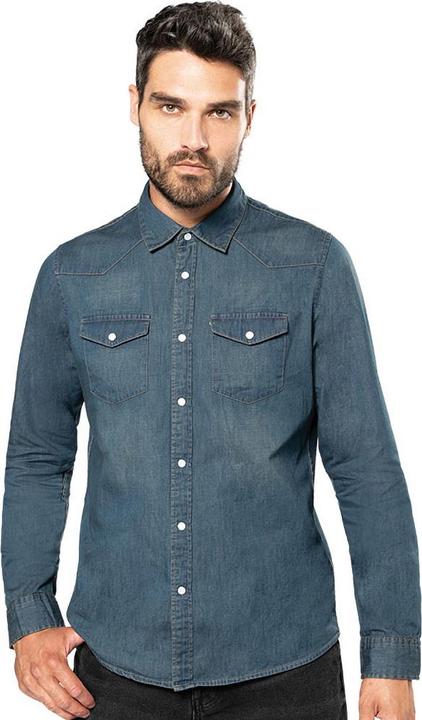 Produktbild Kariban Langarm Denim Hemd (S)