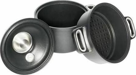 Immagine prodotto AMT Set pentola Waterl. Cucina Induk.ø20 cm/vapore/coperchio (20 cm, Set di pentole e padelle da cucina, Alluminio pressofuso)
