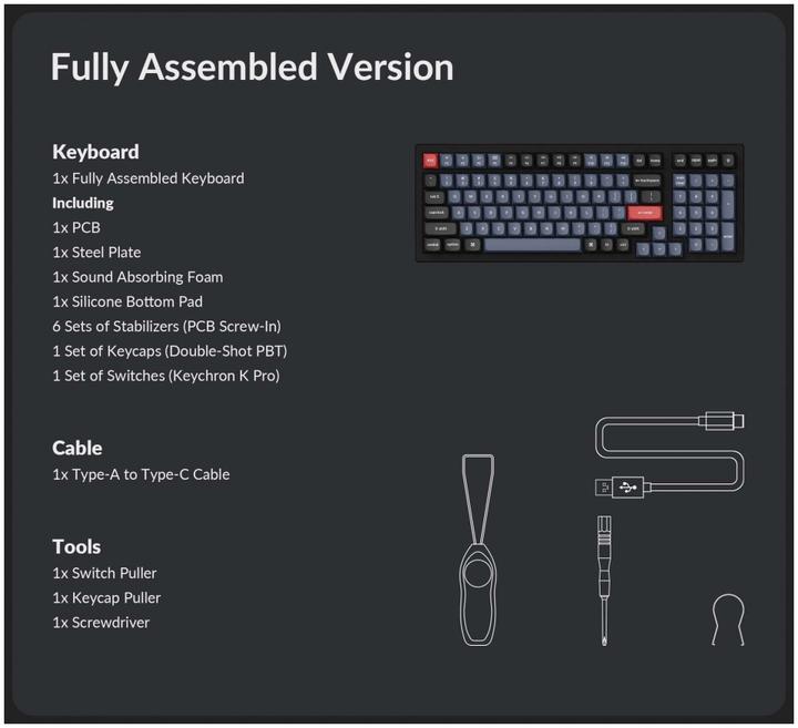 Actual product image Keychron Key K4Pro 96% Alu RGB Key Red H K4P-H1-EN (DE, Wireless)