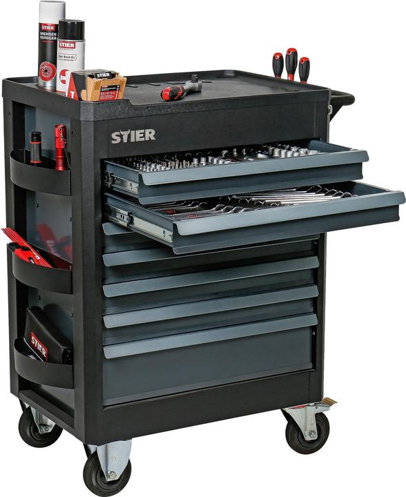 Actual product image Stier Chariot d'atelier Premium vide avec couvercle en plastique