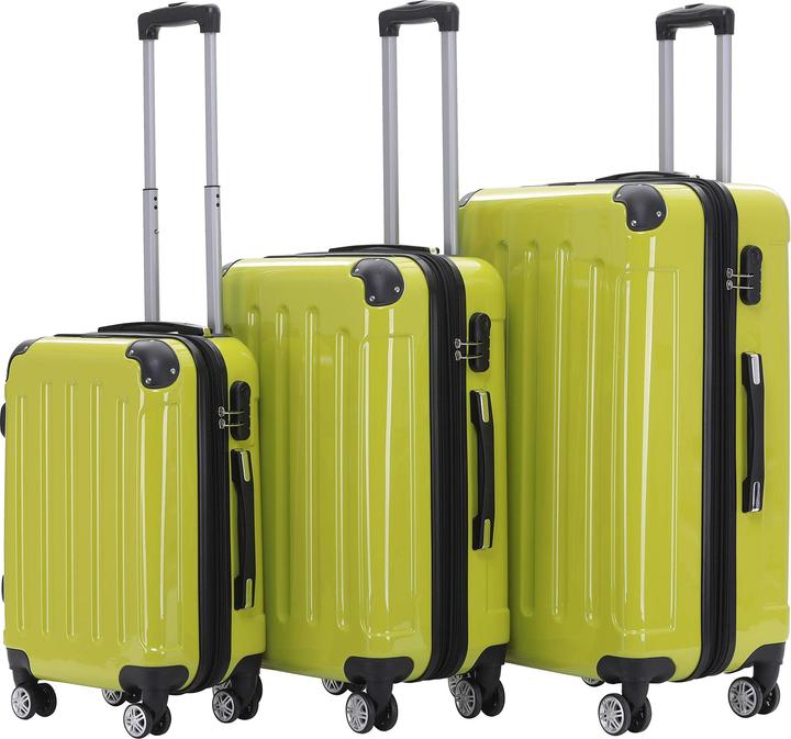 Beibye 3er Kofferset, Green (115 l, M (50 - 90l), L (90 - 115l), XL (ab 115l))