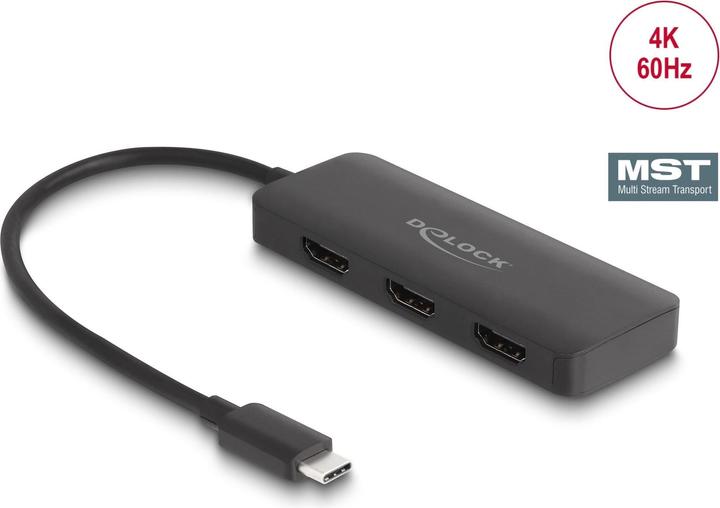 Produktbild Delock USB Type-C Splitter (DP Alt Mode) zu 3 x HDMI MST 4K