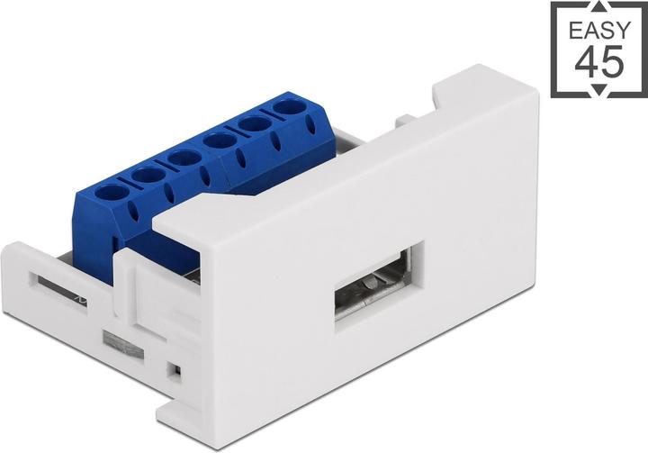 Delock Easy 45 Modul USB 2.0 Typ-A Buchse zu Terminalblock 22,5 x 45 mm (USB 2.0, 2.25 cm)