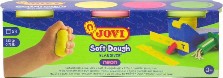Image du produit Jovi Pâte à modeler Soft Dough Blandiver Neon jaune/rouge/vert UE=3 boîtes