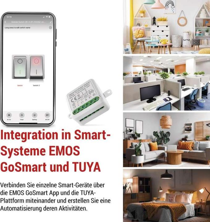 Actual product image Emos GoSmart switch module IP-2102SZ, ZigBee, 2-channel (Switch actuator)
