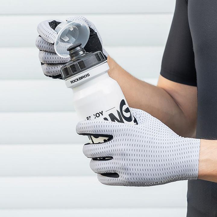 Image du produit Rockbros Breathable Full Finger Cycling Gloves, Size: L - Gray (L)