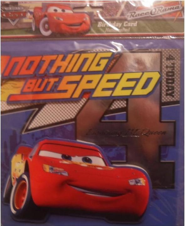 Actual product image Cars Lightning McQueen 4th Birthday Card (1 x)