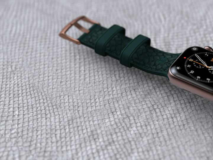 Actual product image Njord Jord Watch Strap For (40 mm, 41 mm, Stainless steel fastener, Salmon leather, Vegan Leather, Apple Watch)