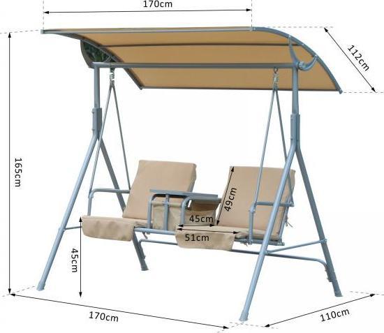 Actual product image Outsunny Garden Swing with Sunroof